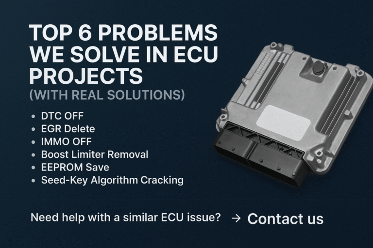 ECU Modification Services, ECU problem solution, DTC OFF, EGR delete, IMMO OFF