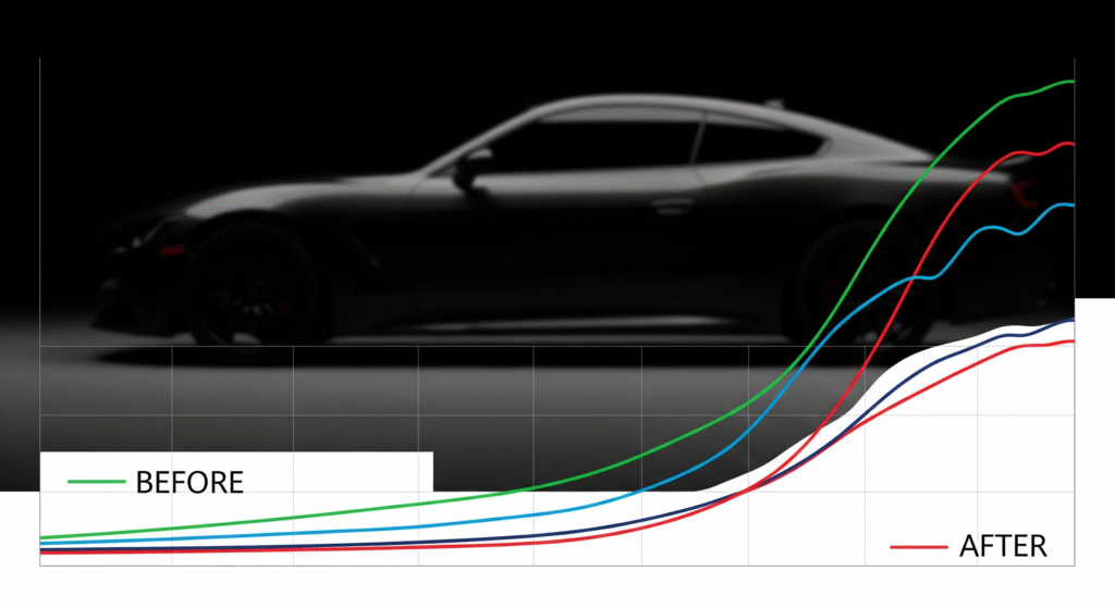 ECU tuning effect on torque after Bosch EDC17 Stage 1 remap with improved performance and optimized ECU firmware.