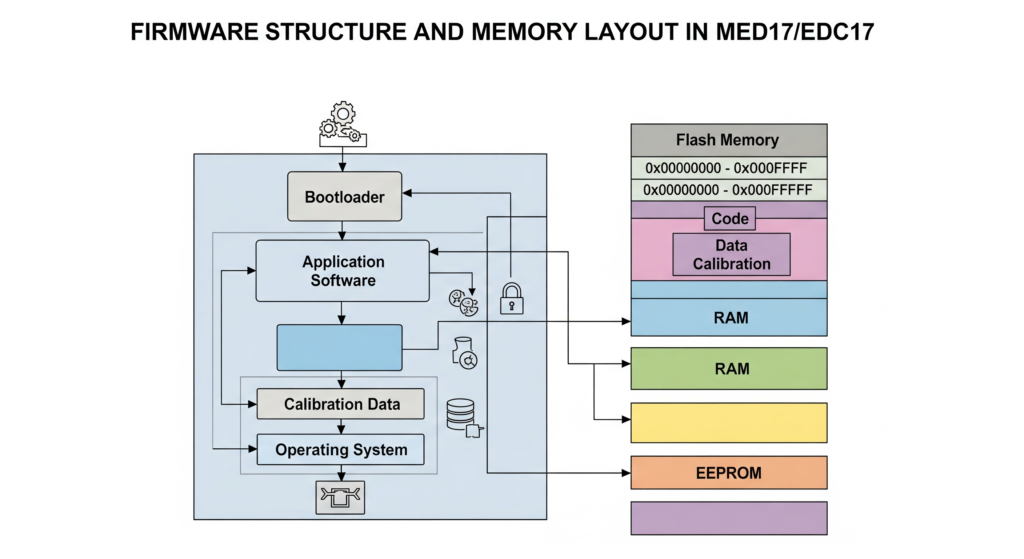FIRMWARE STRUCTURE AND MEMORY LAYOUT IN MED17EDC17
