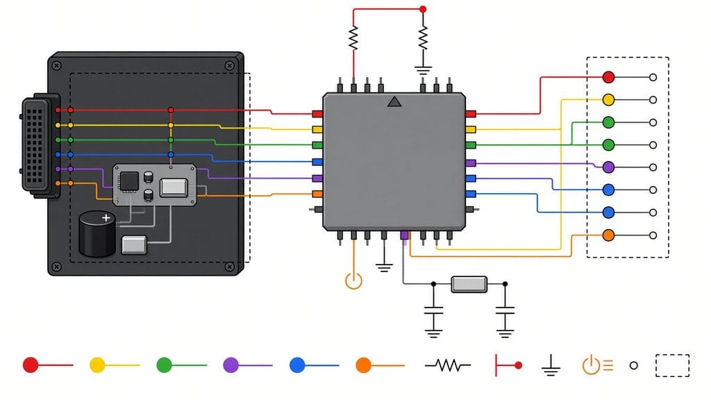 TriCore BSL boot strap loader pin configuration diagram for ECU firmware extraction