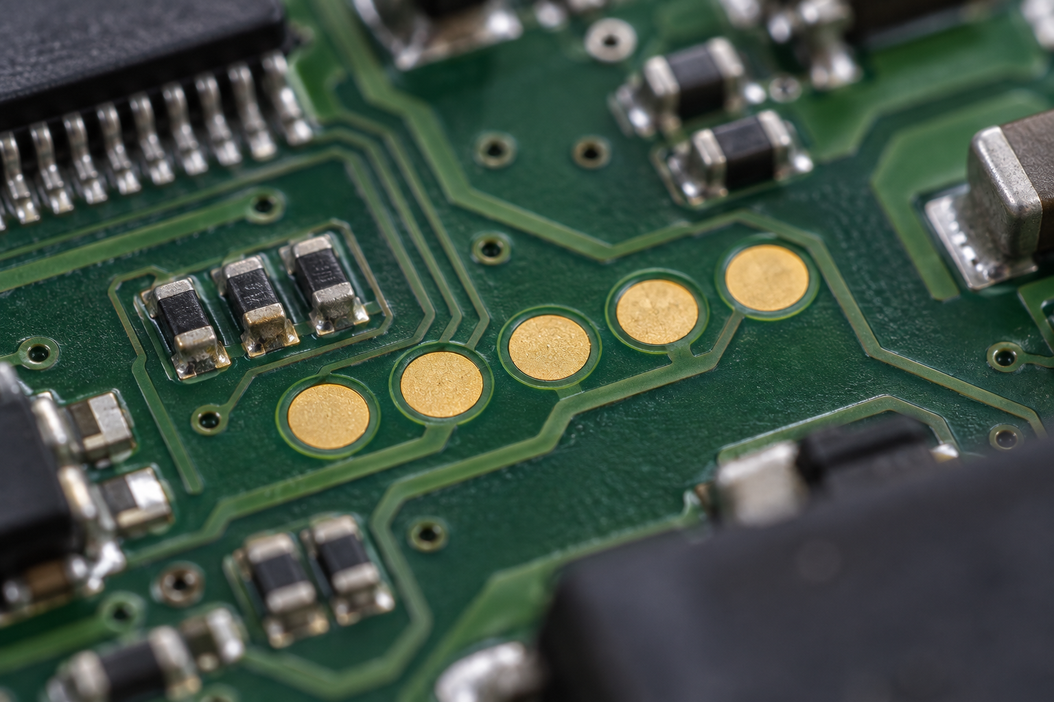 Illustrative ECU circuit board test pads for interface assessment