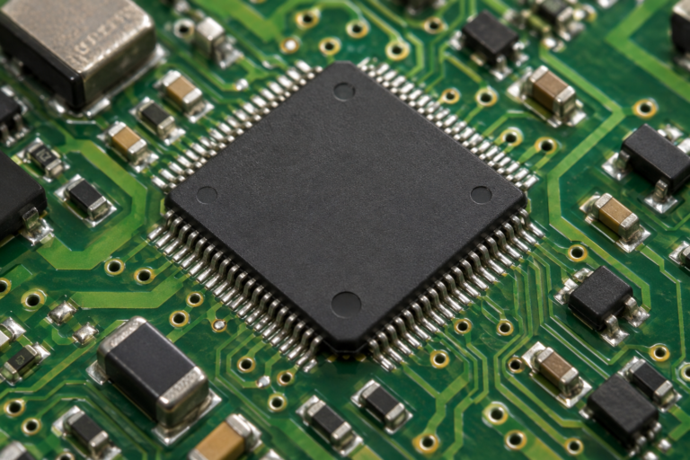 Illustrative close-up of a generic ECU processor package